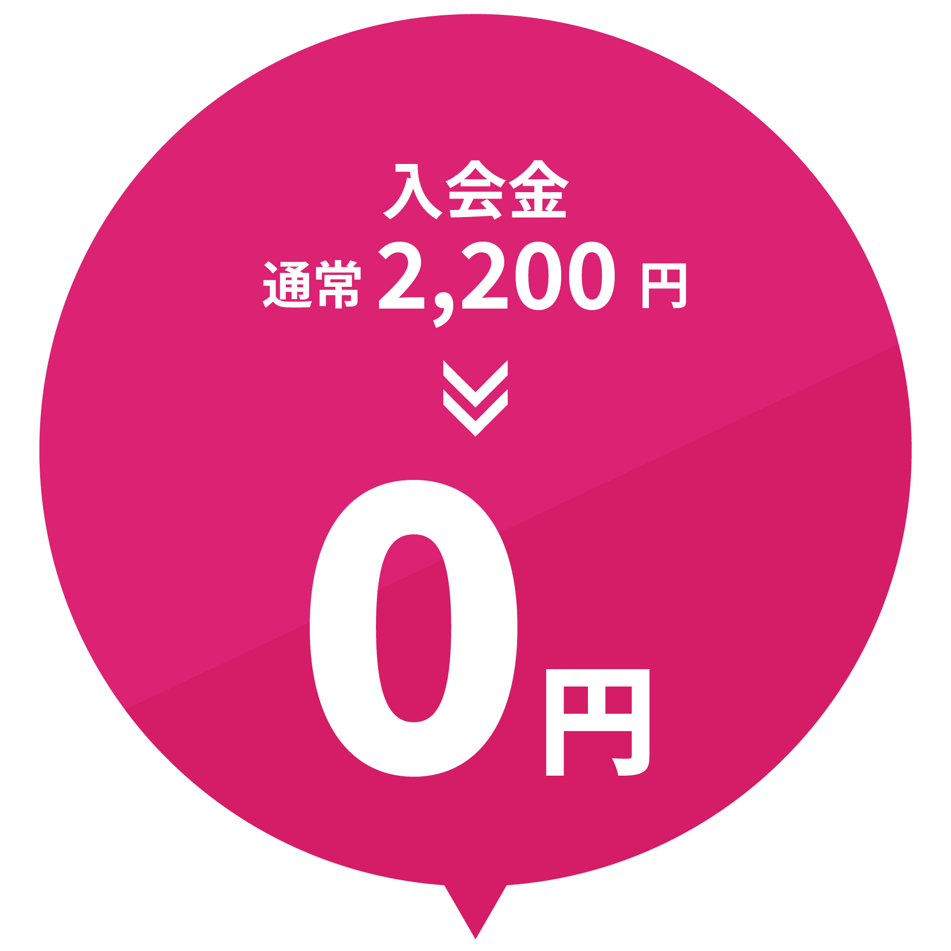 入会金 通常2,200円→0円