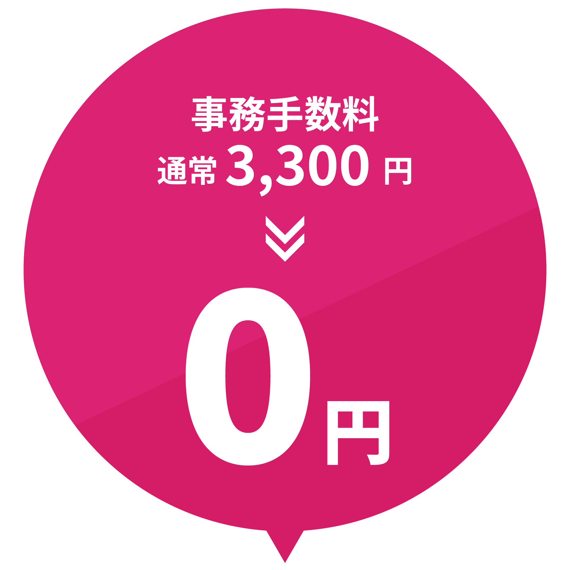 事務手数料 通常3,300円→0円